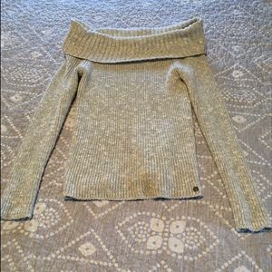 Hollister off shoulder grey sweater Medium
